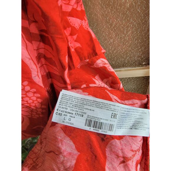 MNG Floral Print Side Cutout Dress Sz L - Picture 7 of 11